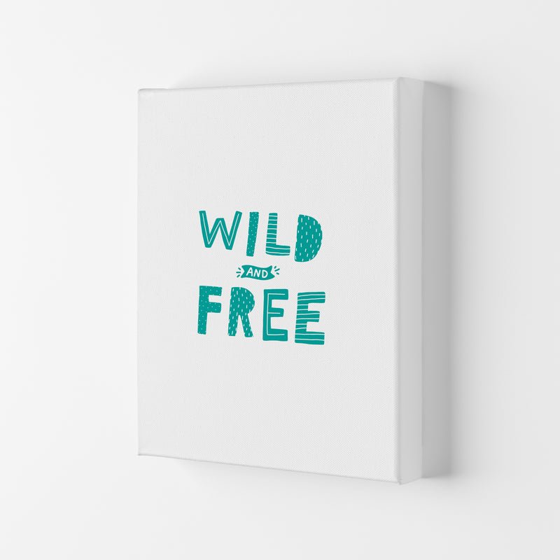 Wild And Free Teal Super Scandi  Art Print by Pixy Paper Canvas