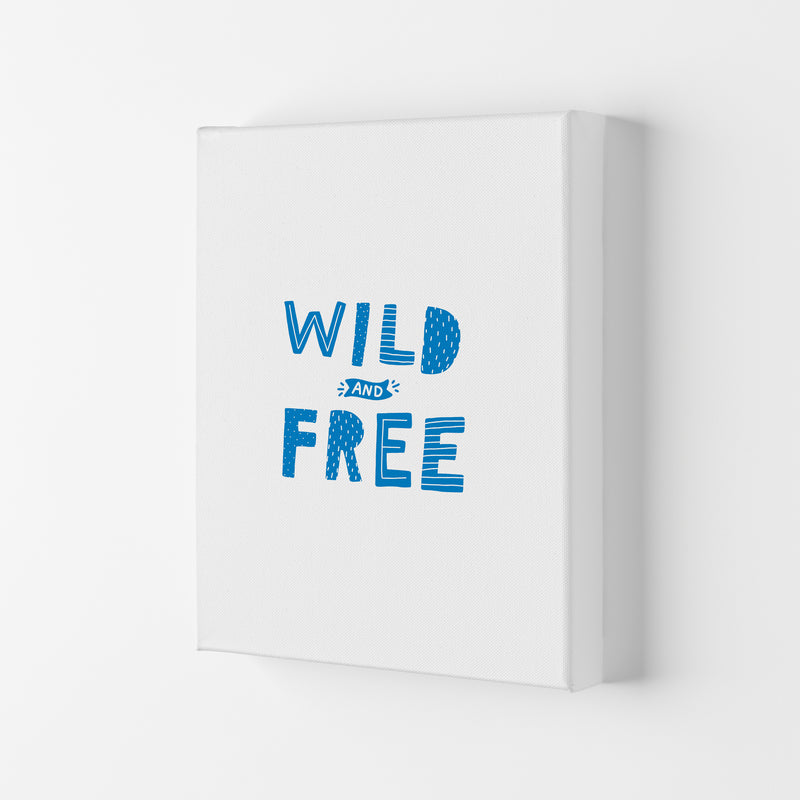 Wild And Free Blue Super Scandi  Art Print by Pixy Paper Canvas