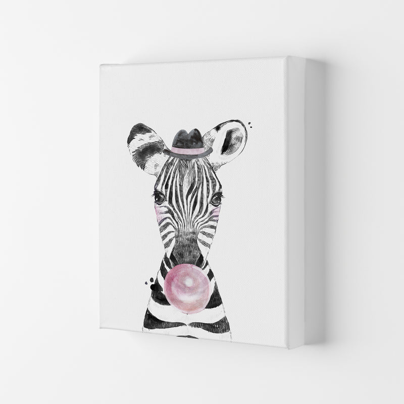 Safari Babies Zebra With Bubble  Art Print by Pixy Paper Canvas