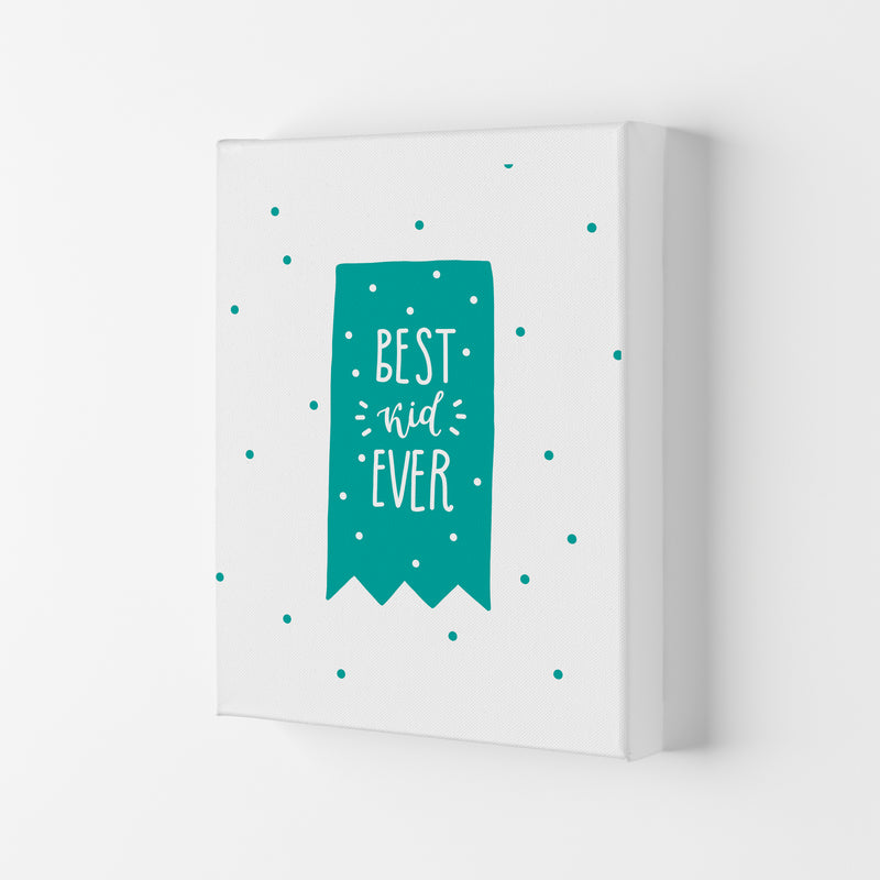 Best Day Ever Teal Super Scandi  Art Print by Pixy Paper Canvas