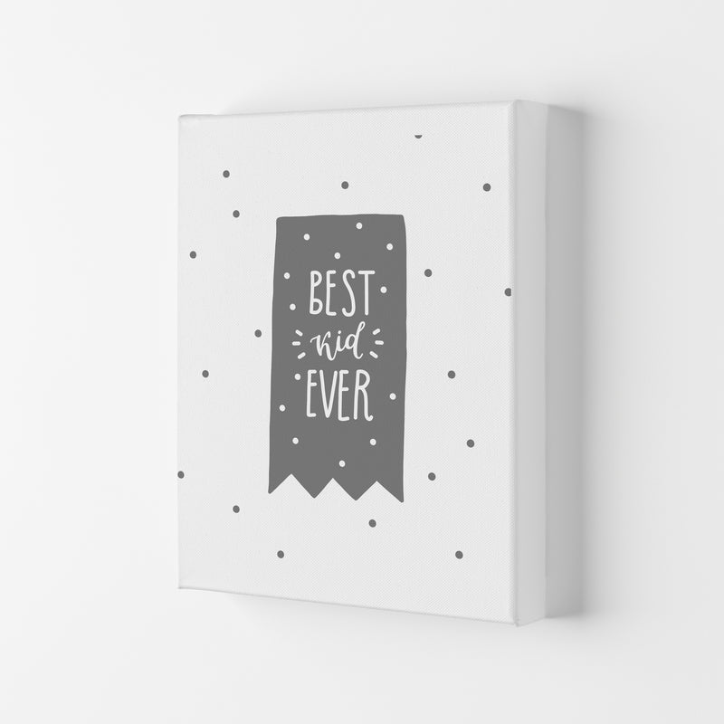 Best Kid Ever Grey Super Scandi  Art Print by Pixy Paper Canvas