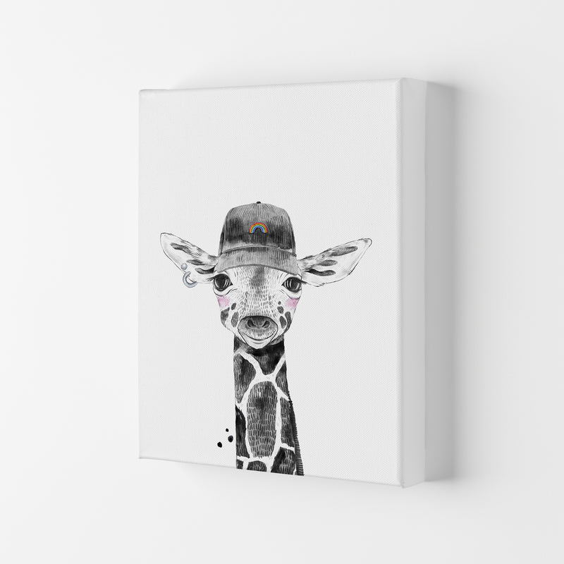 Safari Babies Giraffe With Hat  Art Print by Pixy Paper Canvas