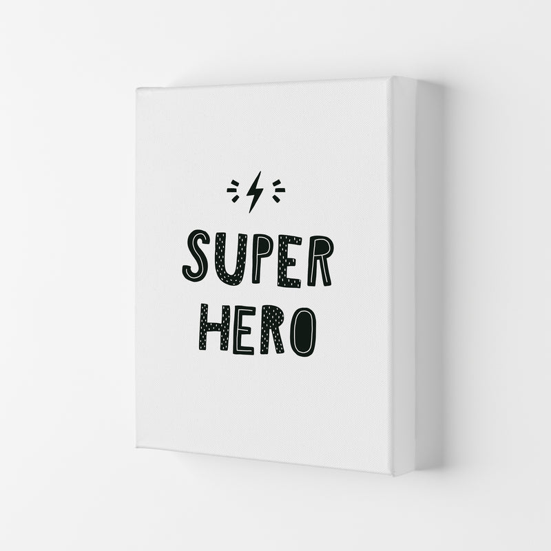 Super Hero Black Super Scandi  Art Print by Pixy Paper Canvas
