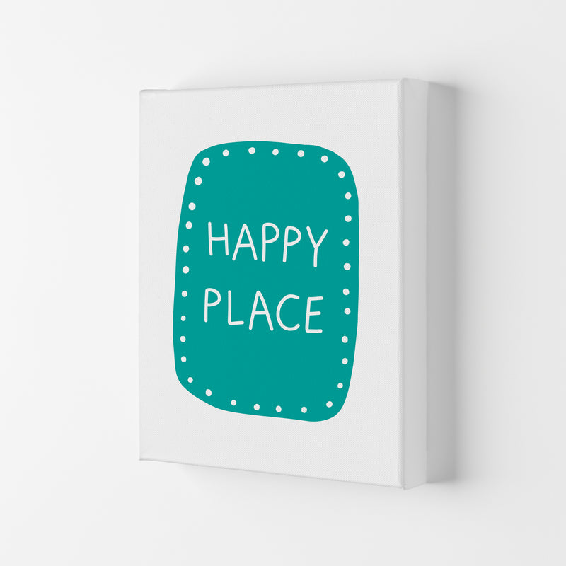 Happy Place Teal Super Scandi  Art Print by Pixy Paper Canvas