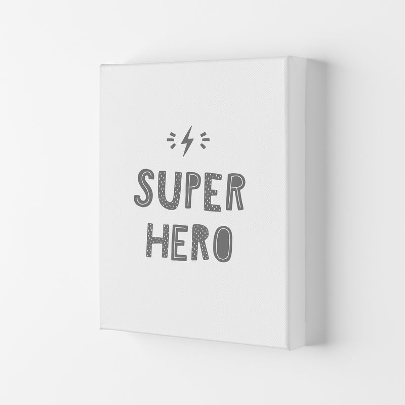 Super Hero Grey Super Scandi  Art Print by Pixy Paper Canvas