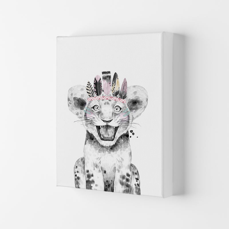 Safari Babies Tiger Feathers  Art Print by Pixy Paper Canvas