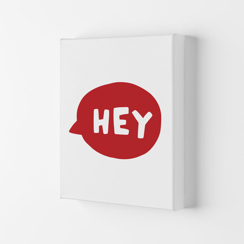 Hey Bubble Red Super Scandi  Art Print by Pixy Paper Canvas