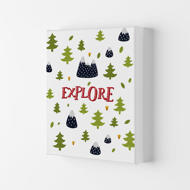 Little Explorer Trees Red  Art Print by Pixy Paper Canvas