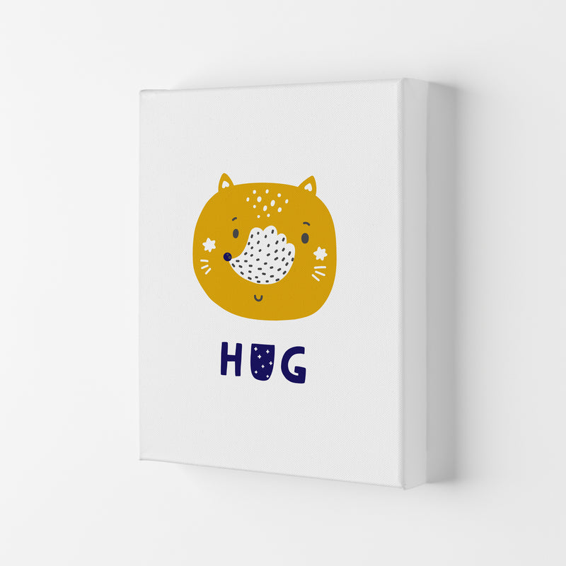 Fox Hug Navy Super Scandi  Art Print by Pixy Paper Canvas