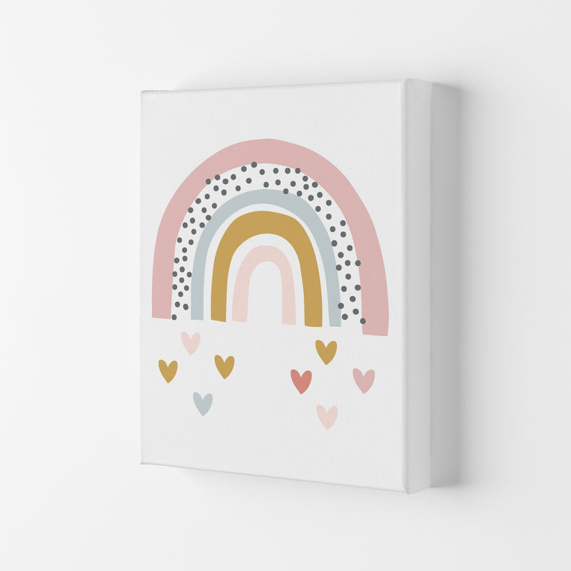 Rainbow With Heart Drops  Art Print by Pixy Paper Canvas
