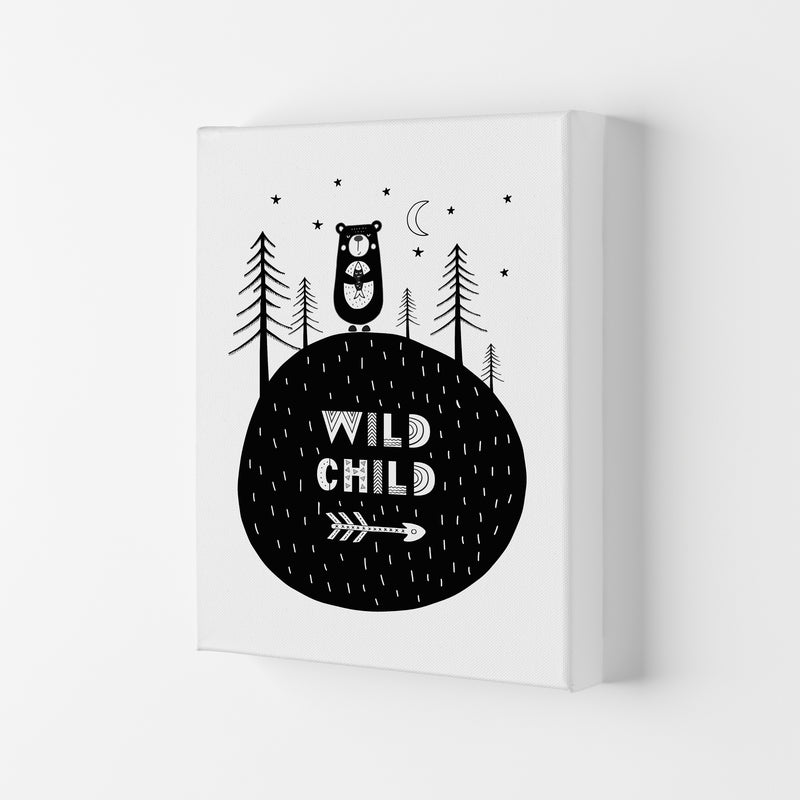 Wild Child Forest Bear  Art Print by Pixy Paper Canvas