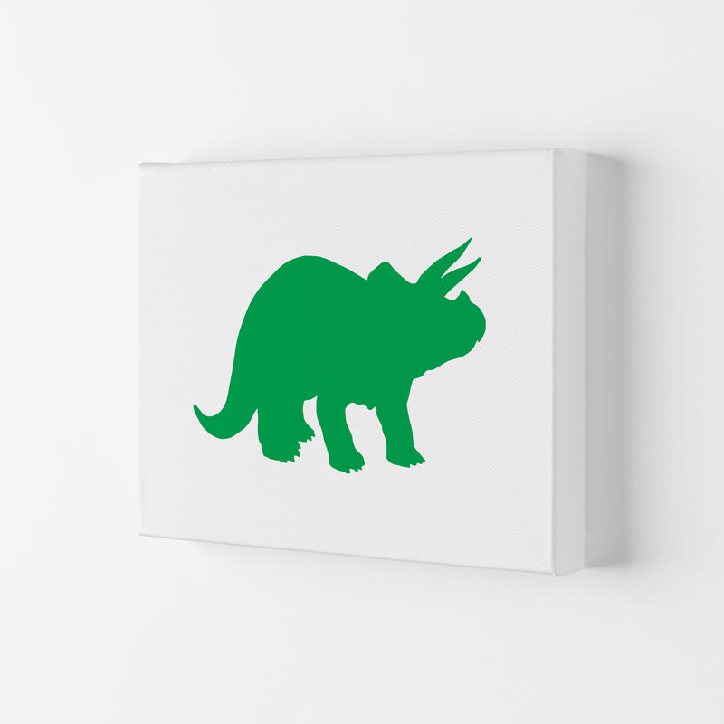 Triceratops Green  Art Print by Pixy Paper Canvas