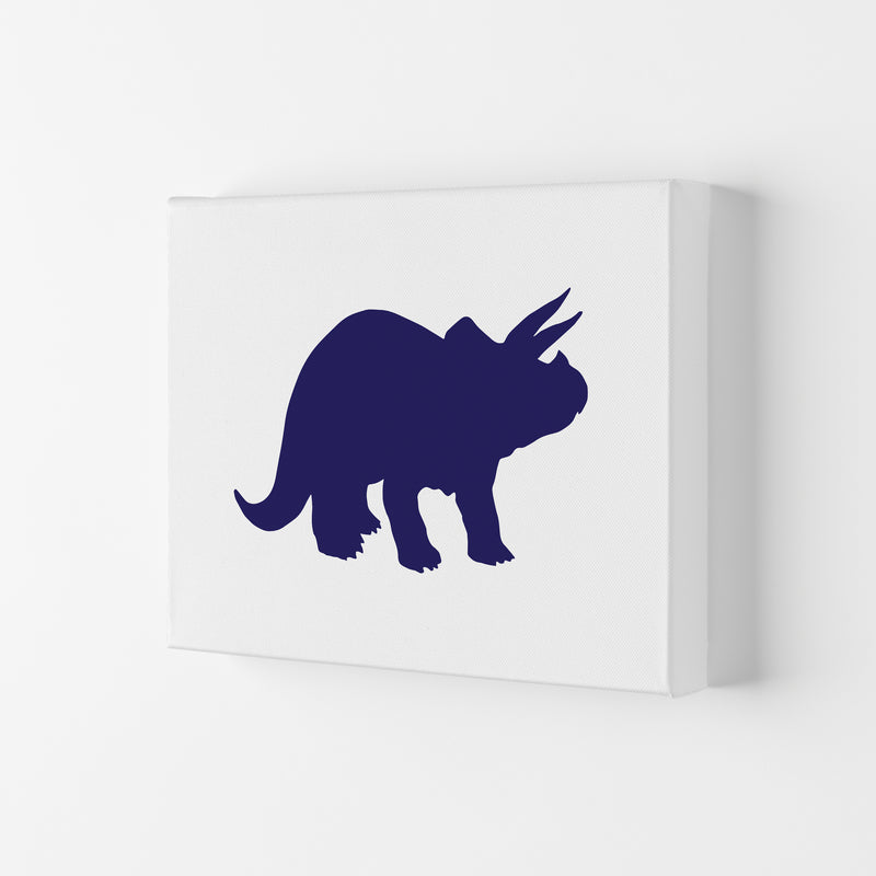 Triceratops Navy  Art Print by Pixy Paper Canvas