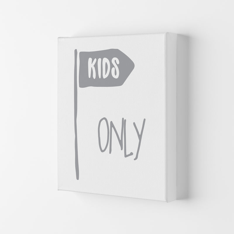 Kids Only Grey  Art Print by Pixy Paper Canvas