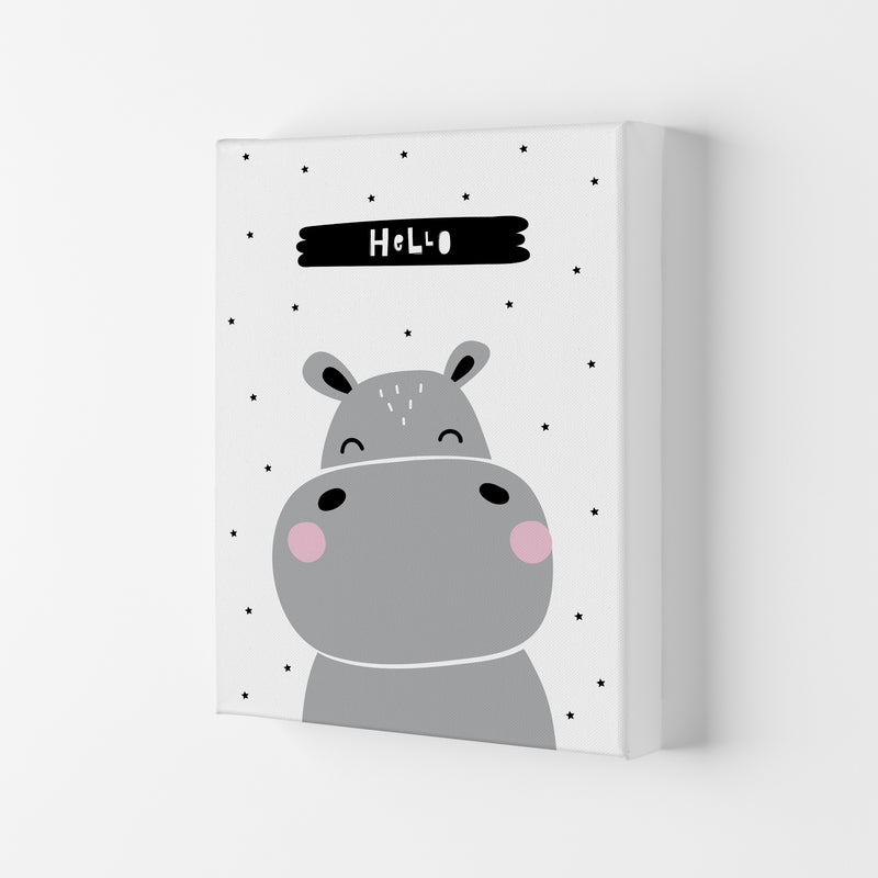 Hello Hippo  Art Print by Pixy Paper Canvas