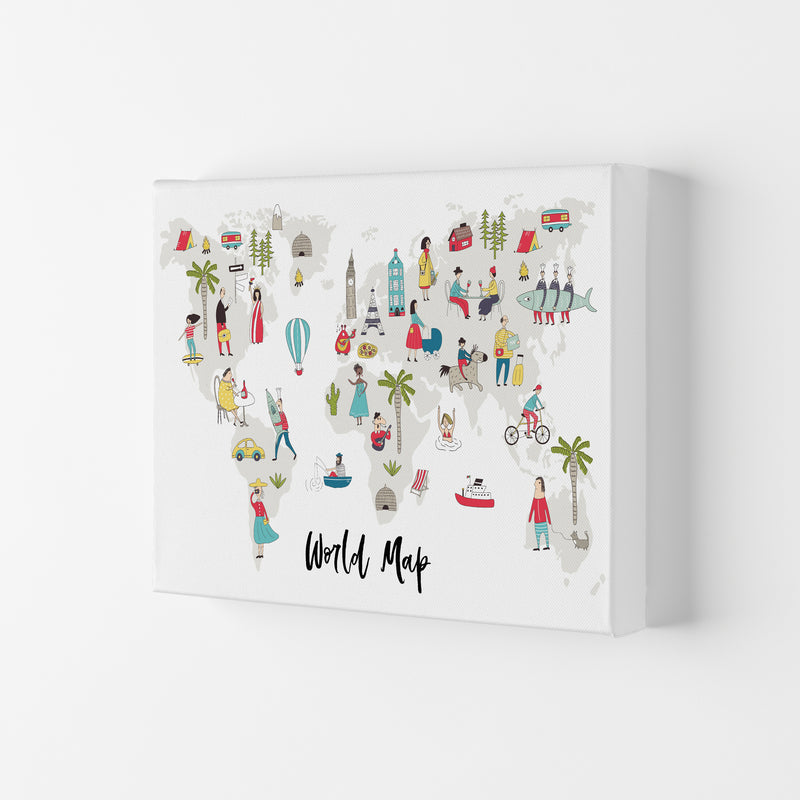 World Map  Art Print by Pixy Paper Canvas