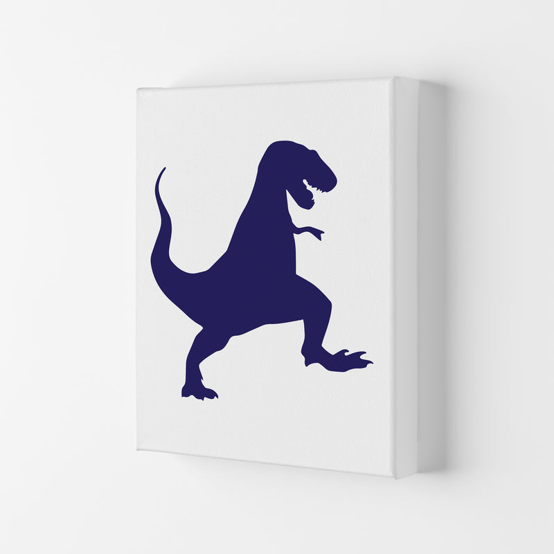 T-Rex Navy  Art Print by Pixy Paper Canvas