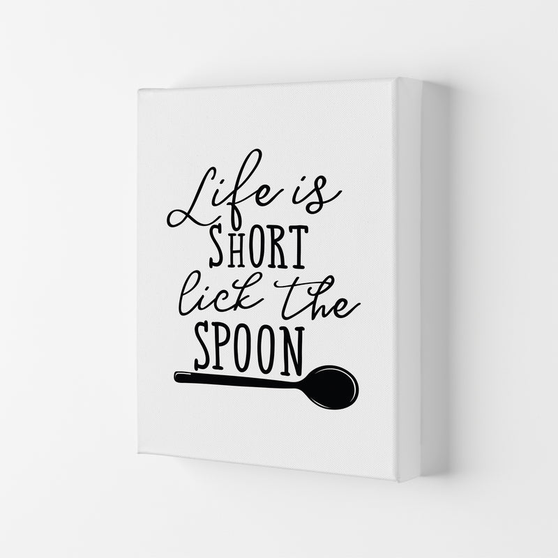 Life Is Short Lick The Spoon  Art Print by Pixy Paper Canvas