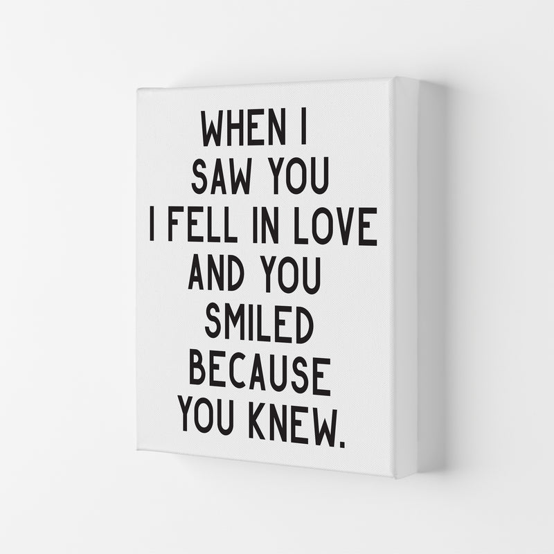 When I Saw You I Fell In Love  Art Print by Pixy Paper Canvas
