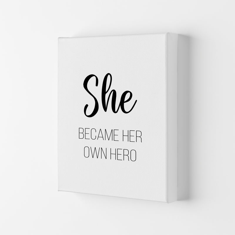She Became Her Own Hero  Art Print by Pixy Paper Canvas