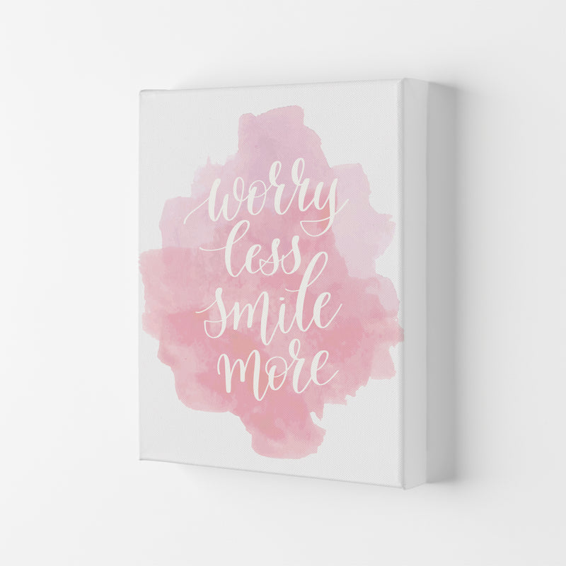 Worry Less Smile More  Art Print by Pixy Paper Canvas