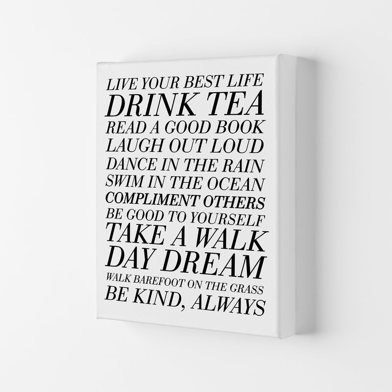 Live Your Best Life  Art Print by Pixy Paper Canvas