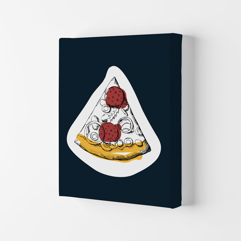 Kitchen Pop Pizza Navy Art Print by Pixy Paper Canvas