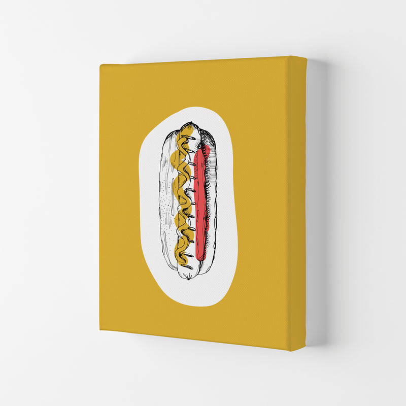 Kitchen Pop Hot Dog Mustard Art Print by Pixy Paper Canvas