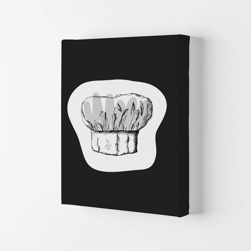 Kitchen Pop Chef's Hat Off Black Art Print by Pixy Paper Canvas