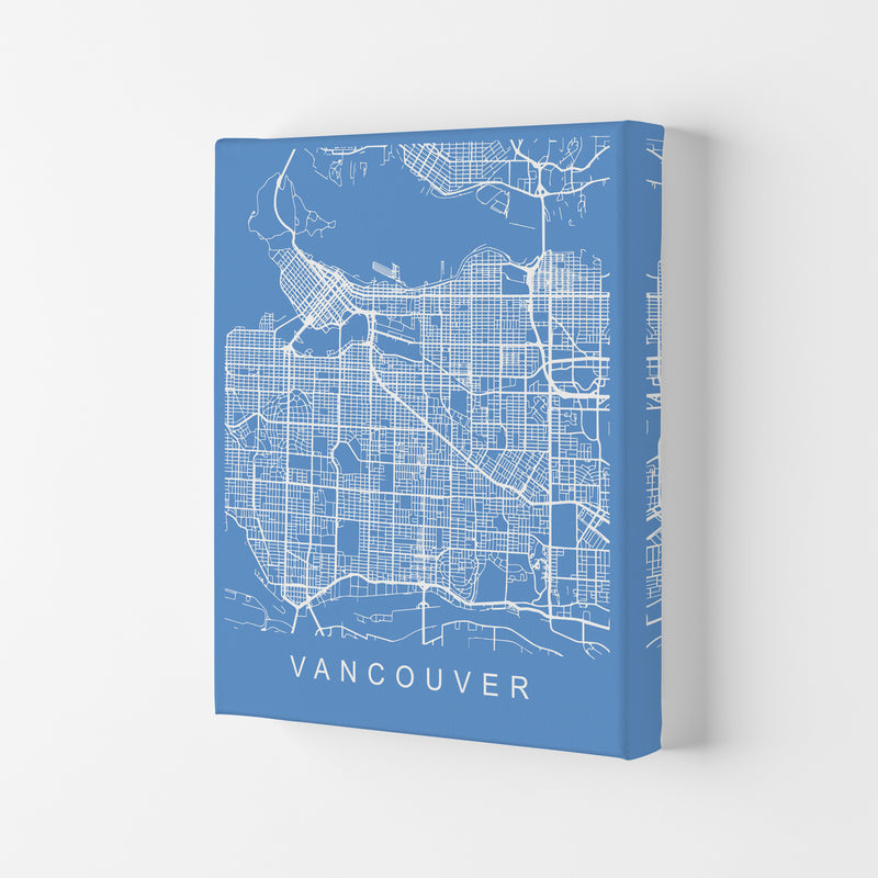 Vancouver Map Blueprint Art Print by Pixy Paper Canvas
