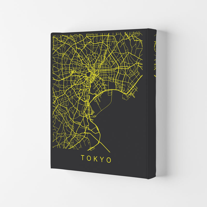 Tokyo Map Neon Art Print by Pixy Paper Canvas