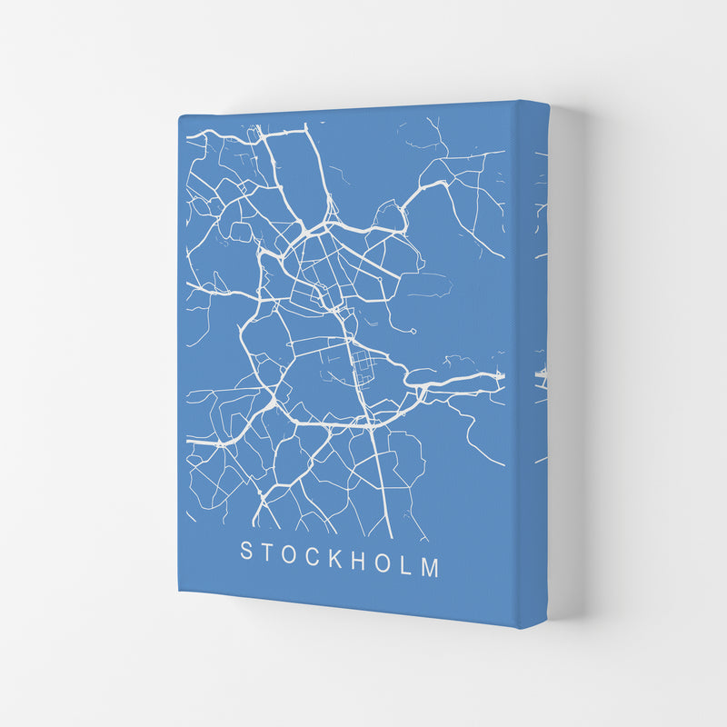 Stockholm Map Blueprint Art Print by Pixy Paper Canvas