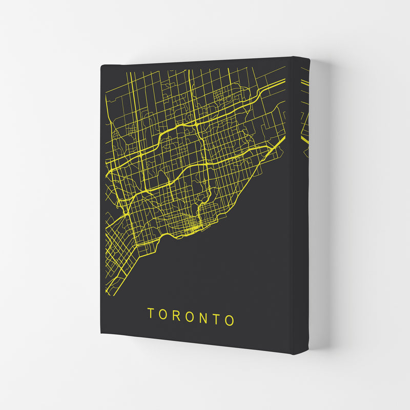 Toronto Map Neon Art Print by Pixy Paper Canvas