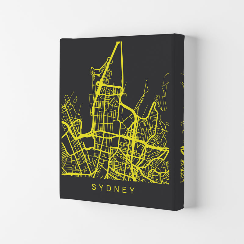 Sydney Map Neon Art Print by Pixy Paper Canvas