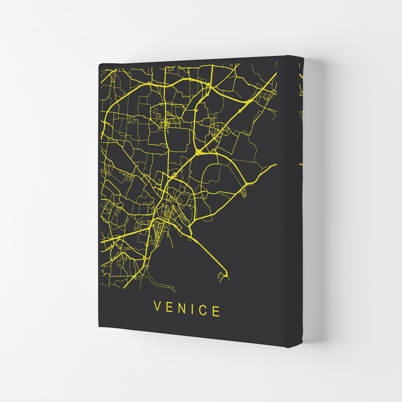 Venice Map Neon Art Print by Pixy Paper Canvas