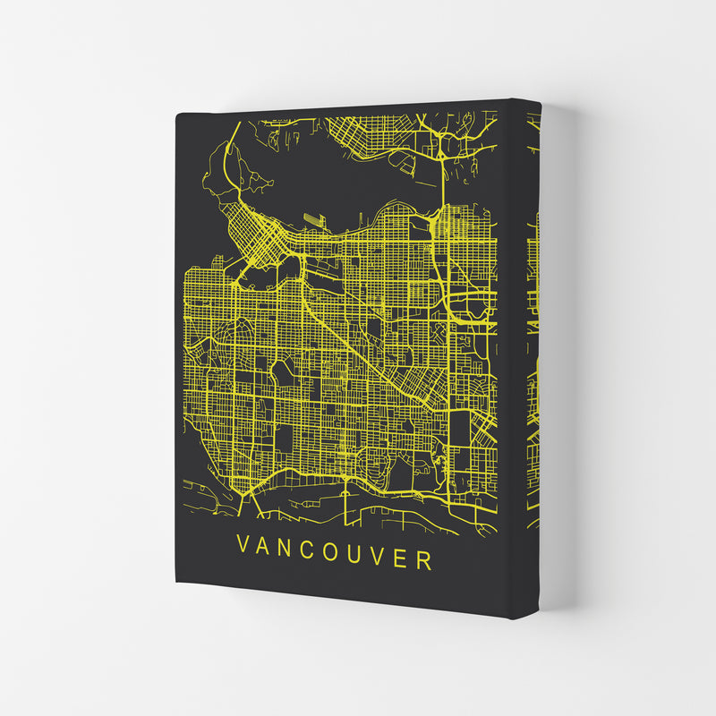 Vancouver Map Neon Art Print by Pixy Paper Canvas