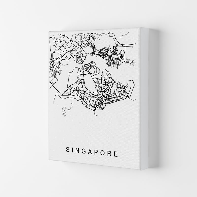 Singapore Map Art Print by Pixy Paper Canvas