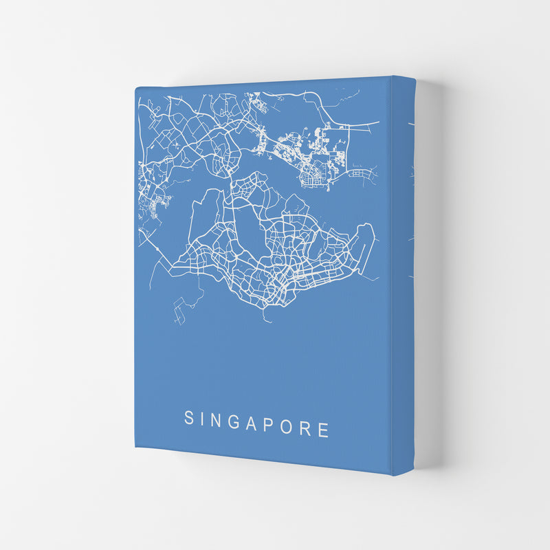 Singapore Map Blueprint Art Print by Pixy Paper Canvas