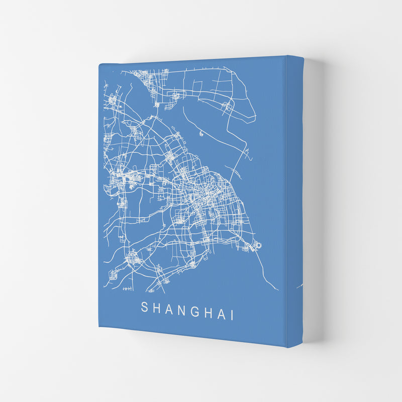 Shanghai Map Blueprint Art Print by Pixy Paper Canvas