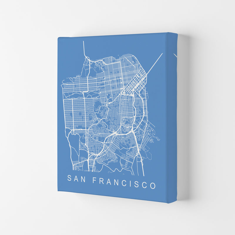 San Francisco Map Blueprint Art Print by Pixy Paper Canvas