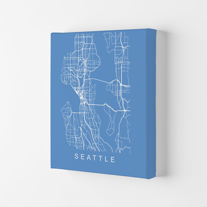 Seattle Map Blueprint Art Print by Pixy Paper Canvas