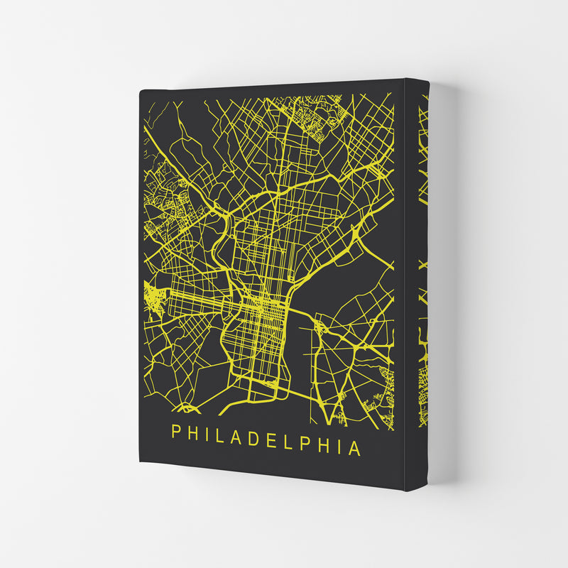 Philadelphia Map Neon Art Print by Pixy Paper Canvas