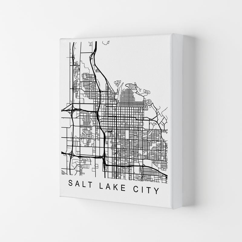 Salt Lake Map Art Print by Pixy Paper Canvas