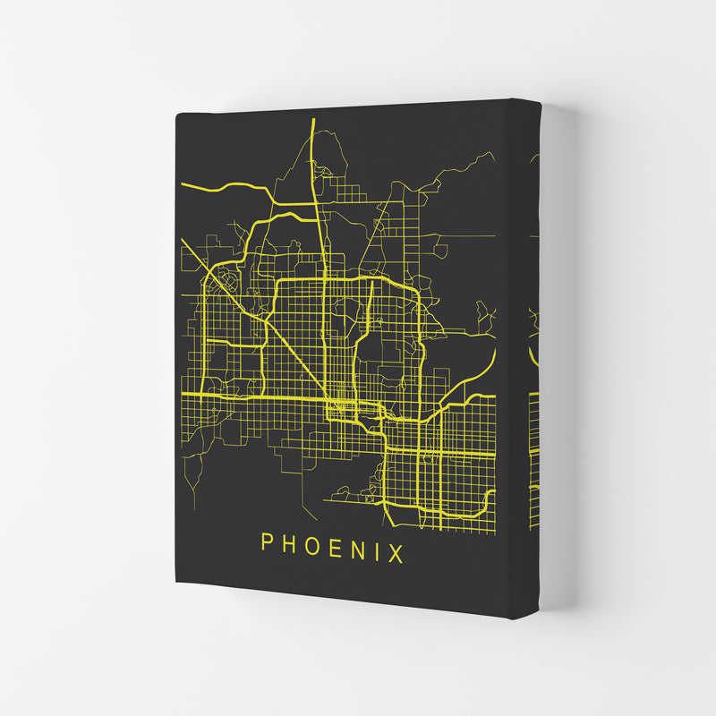 Phoenix Map Neon Art Print by Pixy Paper Canvas