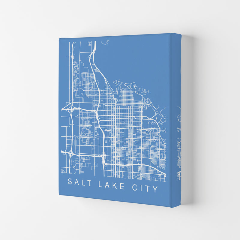 Salt Lake City Map Blueprint Art Print by Pixy Paper Canvas
