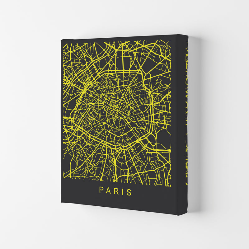 Paris Map Neon Art Print by Pixy Paper Canvas