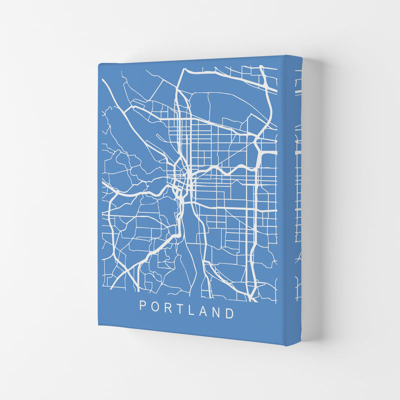Portland Map Blueprint Art Print by Pixy Paper Canvas