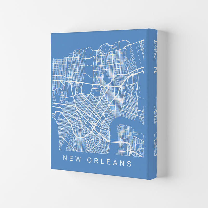 New Orleans Map Blueprint Art Print by Pixy Paper Canvas