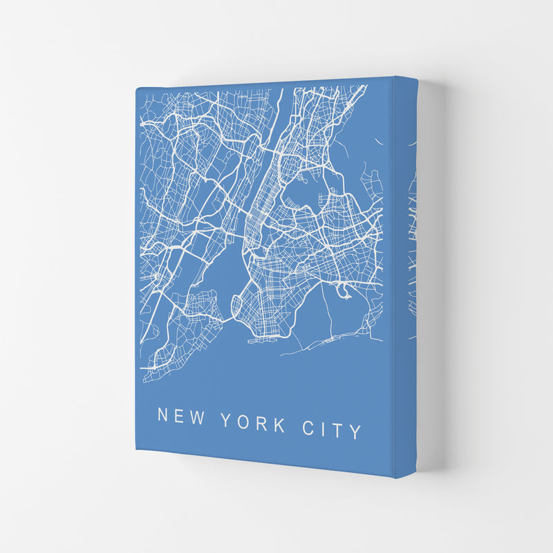 New York City Map Blueprint Art Print by Pixy Paper Canvas