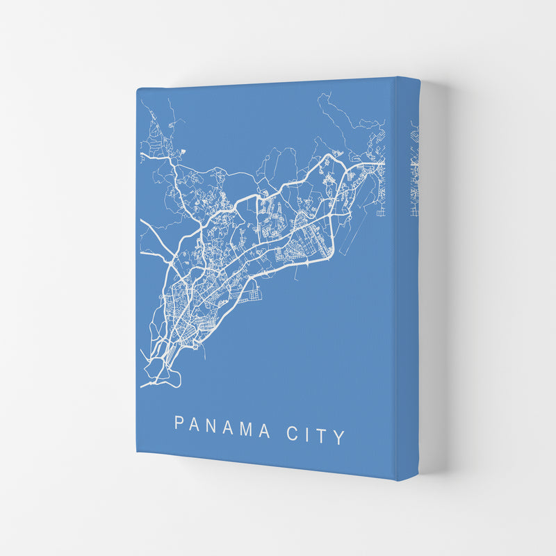 Panama City Map Blueprint Art Print by Pixy Paper Canvas